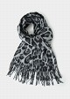 Animal print εσάρπα με κρόσσια