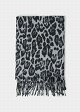 Animal print εσάρπα με κρόσσια