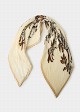 Printed pleated scarf
