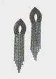 Drop earrings with asymmetrical rhinestones