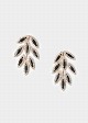 Drop earrings leafs in crystal