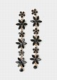 Floral drop earrings with rhinestones