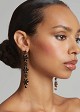 Floral drop earrings with rhinestones