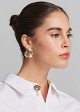 Textured gold-tone earring