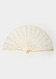 Bamboo fan with embroidered lace
