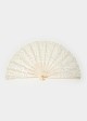 Bamboo fan with embroidered lace