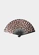 Satin-look fabric fan in leopard print