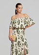 Printed off-shoulder top with ruffle sleeves