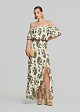 Printed off-shoulder top with ruffle sleeves