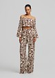 Printed wide leg trousers