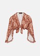 Printed crop top with sleeve cut-outs