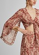 Printed crop top with sleeve cut-outs