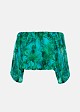 Tropical printed off-shoulder top