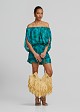 Tropical printed off-shoulder top