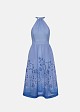 Halter neck, printed midi dress