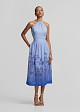 Halter neck, printed midi dress