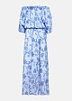 Rochie lungă cu umerii goi și print