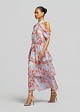 Printed halter-neck dress with ruffles