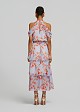 Printed halter-neck dress with ruffles