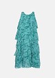 Printed mini dress in ruffles