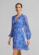 Mini printed wrap dress in ruffles