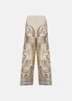 Satin look wide leg trousers in paisleys print