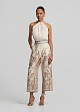 Satin look wide leg trousers in paisleys print