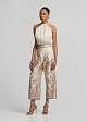 Satin look wide leg trousers in paisleys print