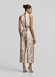 Satin look wide leg trousers in paisleys print