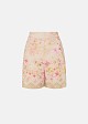 Pantaloni scurți cu print și aspect de in