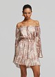 Off-shoulder printed playsuit
