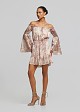 Off-shoulder printed playsuit