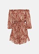 Off shoulder printed jumpsuit in frills