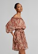 Off shoulder printed jumpsuit in frills