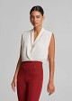 Sleeveless wrap top with necklace