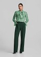 Printed blouse with neck tie