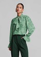Printed blouse with neck tie