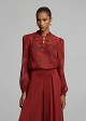 Sheer jacquard blouse