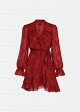 Mini wrap dress in jacquard chiffon