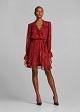 Mini wrap dress in jacquard chiffon