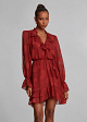 Mini wrap dress in jacquard chiffon