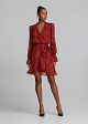 Mini wrap dress in jacquard chiffon