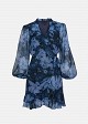 Rochie scurtă petrecută cu print și volane