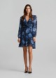 Mini wrap printed dress and ruffles