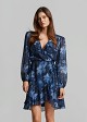 Mini wrap printed dress and ruffles