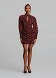 Printed mini dress with ruched details