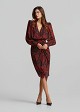 Printed sheer dress with ruched details