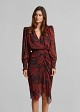Printed sheer dress with ruched details
