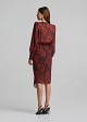 Printed sheer dress with ruched details