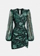 Rochie scurtă cu print și detalii încrețite